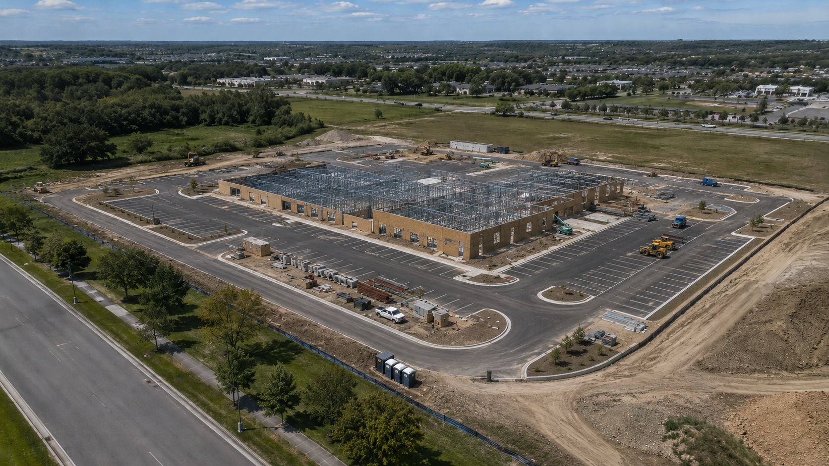 Site progress — earlier flight